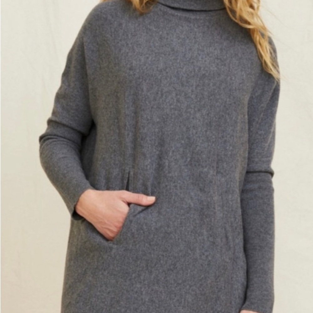 Garnet Hill Men's Heather Gray Turtleneck Sweater